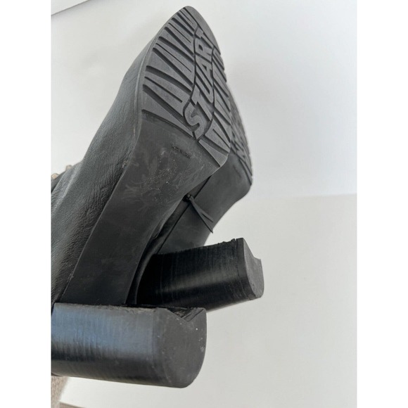 Stuart Weitzman Studded Leather Ankle Moto Boots 3” Block Heel Black Size 9 - Picture 11 of 11
